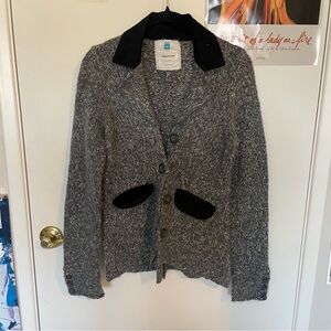 Anthropologie Gray and Black Cardigan Sweater